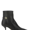 Dolce & Gabbana Logo Plaque Ankle Boots - Black