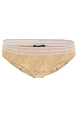 Dolce & Gabbana Logo Band Lace Briefs - Beige