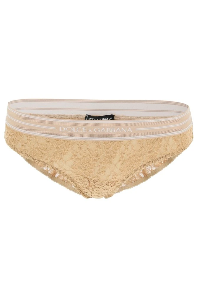 Dolce & Gabbana Logo Band Lace Briefs - Beige 1 Dolce & Gabbana Logo Band Lace Briefs - Beige