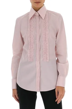 Dolce & Gabbana Ruffled Panel Shirt - Pink