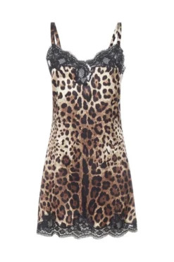 Cheap Vestureo Store 14 Dolce & Gabbana Leopard Print Lace Trim Slip - Multi