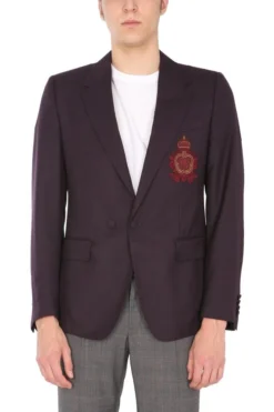 Dolce & Gabbana Logo Patch Portofino Jacket - Purple