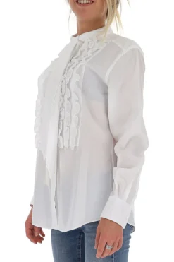 Dolce & Gabbana Ruffled Detail Shirt - White -Cheap Vestureo Store 1624676280955 bph9gwBgvDoJhbFme