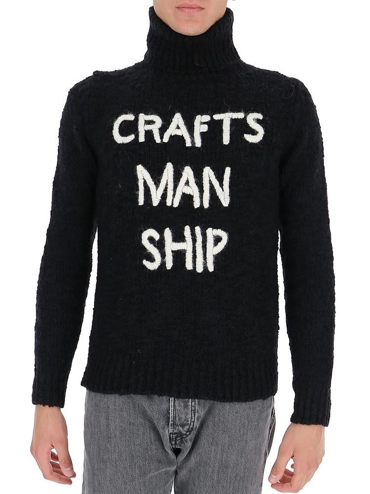 Dolce & Gabbana Embroidered Turtleneck Jumper - Black 3 Dolce & Gabbana Embroidered Turtleneck Jumper - Black - Image 3