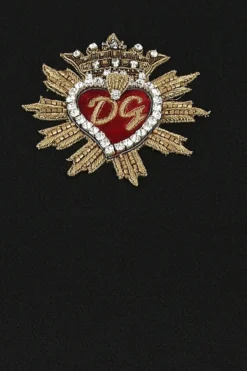 Dolce & Gabbana Logo Embroidered Midi Dress - Black -Cheap Vestureo Store 1624686125196 CkXayK5zEgjYgDKgP