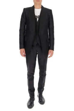 Dolce & Gabbana Jacquard Two-Piece Suit - Black