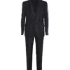 ( New Season ) Dolce & Gabbana Jacquard Three Piece Tailored Suit - Black