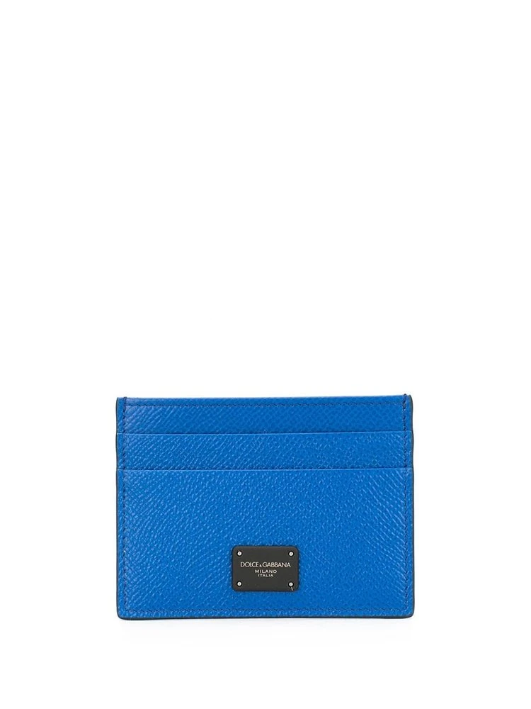 ( New Season ) Dolce & Gabbana Logo Plaque Cardholder - Blue 1 ( New Season ) Dolce & Gabbana Logo Plaque Cardholder - Blue