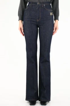 Dolce & Gabbana Logo Plaque Flared Jeans - Blue