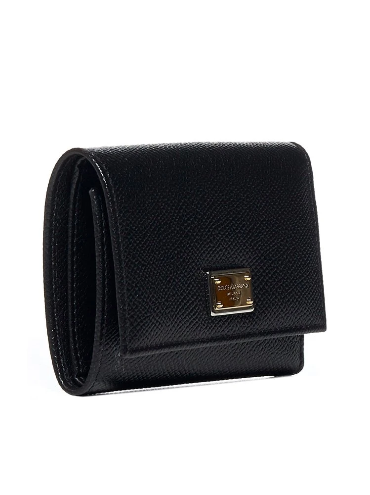 Dolce & Gabbana Logo Plaque Trifold Wallet - Black 3 Dolce & Gabbana Logo Plaque Trifold Wallet - Black - Image 3