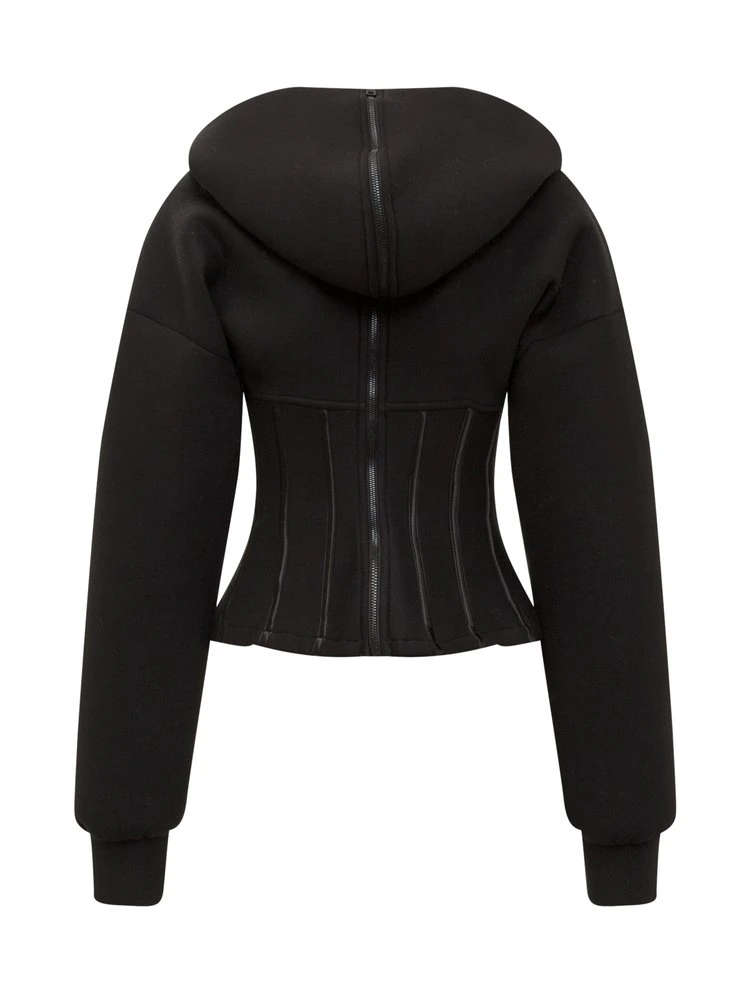 Dolce & Gabbana Corset Hooded Jacket - Black 2 Dolce & Gabbana Corset Hooded Jacket - Black - Image 2