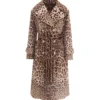 Dolce & Gabbana Animal Print Double Breasted Trench Coat - Multi