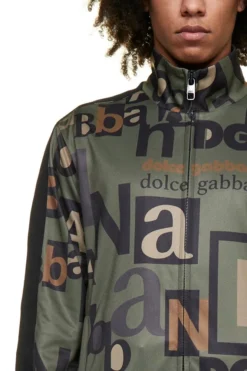 ( New Season ) Dolce & Gabbana Logo Printed Zipped Track Jacket - Green -Cheap Vestureo Store 17320c30475e1d3ea752c78b618b906b