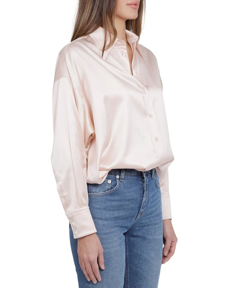 ( New Season ) Dolce & Gabbana Oversized Satin Shirt - Pink 3 ( New Season ) Dolce & Gabbana Oversized Satin Shirt - Pink - Image 3