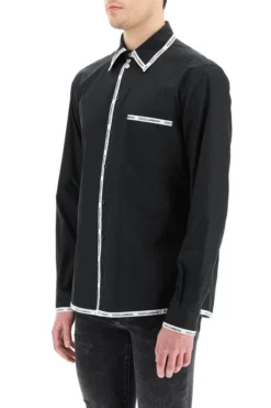 ( New Season ) Dolce & Gabbana Logo Trim Buttoned Shirt - Black -Cheap Vestureo Store 179bb03b8ebd902cdedd914d5cb60809