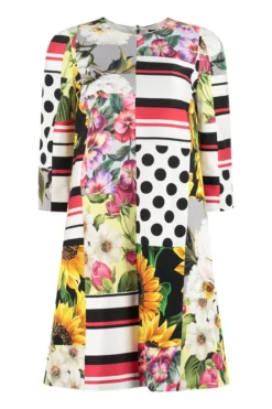 Dolce & Gabbana Patchwork Print Midi Dress - Multi