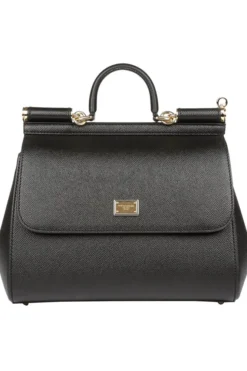( New Season ) Dolce & Gabbana Sicily Medium Tote Bag - Black
