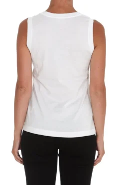 Dolce & Gabbana Logo Embellished Tank Top - White -Cheap Vestureo Store 18507b7b8b6f16b88ee94d0e19883737
