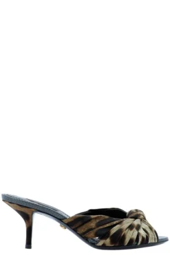 Dolce & Gabbana Leopard Print Sandals - Brown
