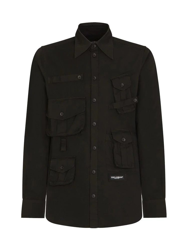 Dolce & Gabbana Multi Pockets Long-Sleeve Shirt - Black 1 Dolce & Gabbana Multi Pockets Long-Sleeve Shirt - Black