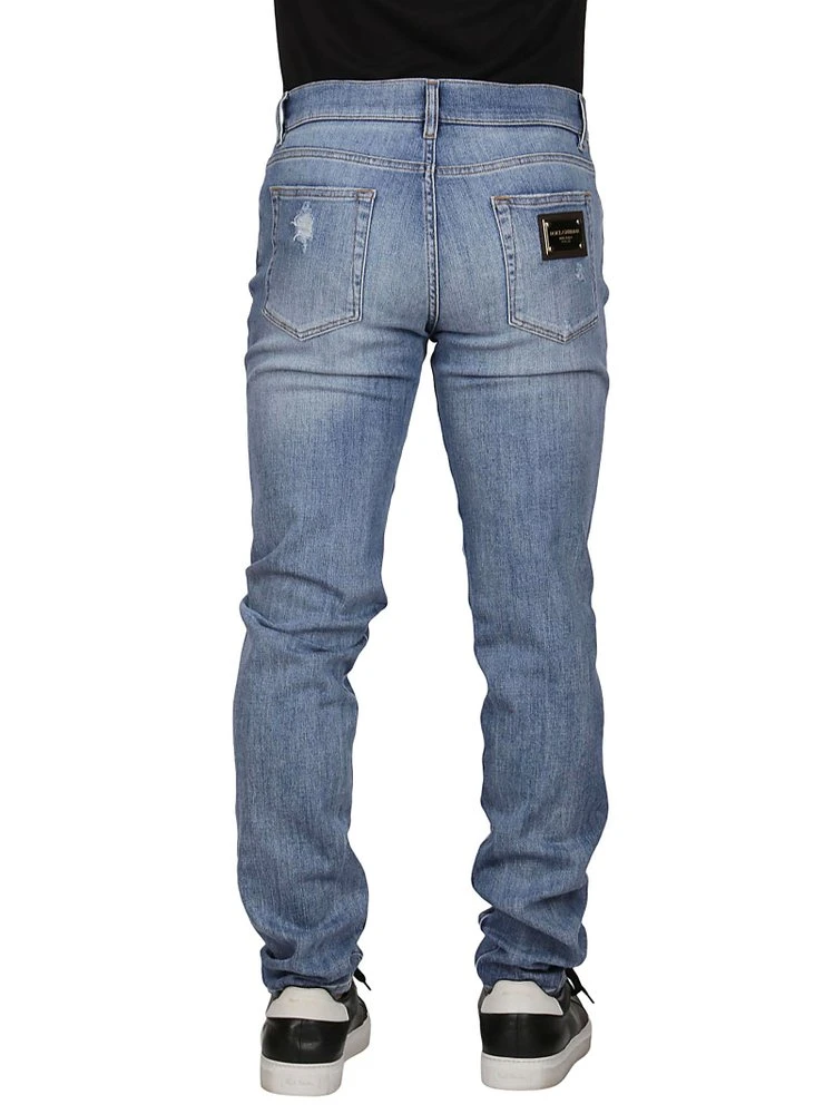 Dolce & Gabbana Distressed Skinny Jeans - Blue 4 Dolce & Gabbana Distressed Skinny Jeans - Blue - Image 4