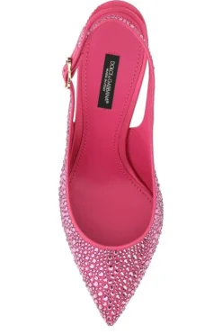 Dolce & Gabbana Crystal Embellished Slingback Pumps - Pink -Cheap Vestureo Store 1963dc3e06292a6aae9c773a4c1bb030