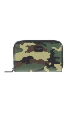 ( New Season ) Dolce & Gabbana Small Camouflage Zip-Around Wallet - Multi