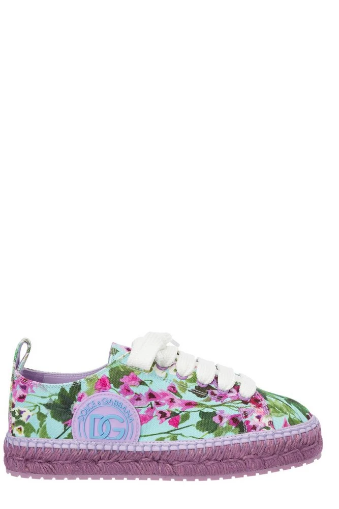 ( New Season ) Dolce & Gabbana Floral Printed Lace-Up Sneakers - Multi 1 ( New Season ) Dolce & Gabbana Floral Printed Lace-Up Sneakers - Multi