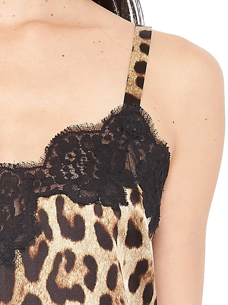 Dolce & Gabbana Leopard Print Lace Camisole - Multi 4 Dolce & Gabbana Leopard Print Lace Camisole - Multi - Image 4
