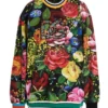 ( New Season ) Dolce & Gabbana Floral Printed Crewneck Sweatshirt - Multi