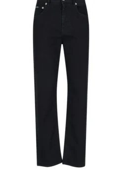 ( New Season ) Dolce & Gabbana Logo Plaque Straight-Leg Jeans - Black