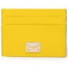 ( New Season ) Dolce & Gabbana Logo Plaque Cardholder - Yellow