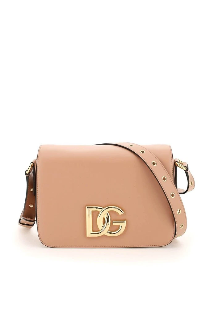 ( New Season ) Dolce & Gabbana 3.5 DG Logo Plaque Shoulder Bag - Pink 1 ( New Season ) Dolce & Gabbana 3.5 DG Logo Plaque Shoulder Bag - Pink
