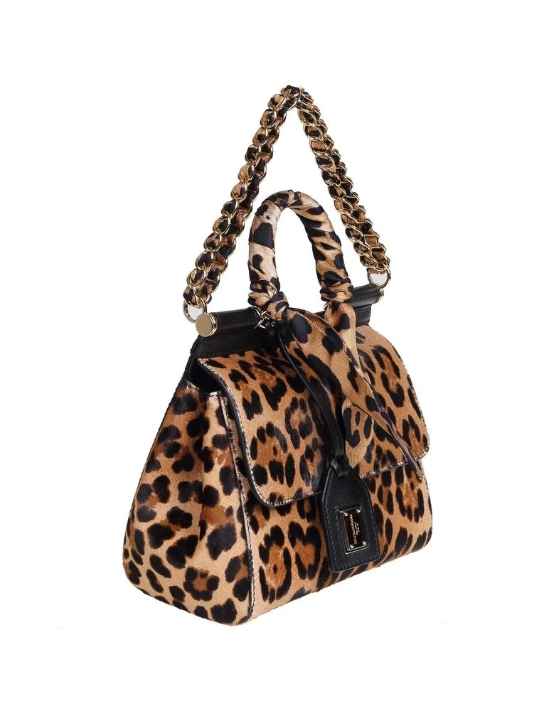 ( New Season ) Dolce & Gabbana Leopard Printed Small Sicily Bag - Multi 3 ( New Season ) Dolce & Gabbana Leopard Printed Small Sicily Bag - Multi - Image 3
