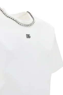 ( New Season ) Dolce & Gabbana Embellished Crewneck T-Shirt - White -Cheap Vestureo Store 1b71c95f653fcf4b977b9939f2e6f32e