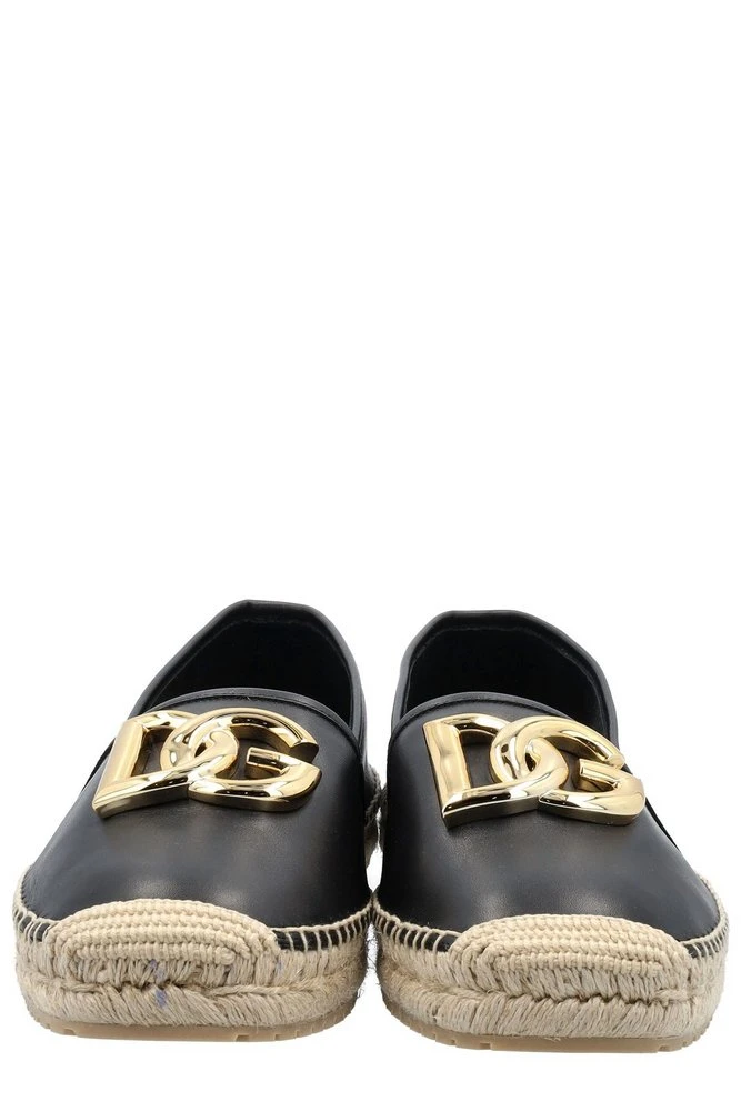 ( New Season ) Dolce & Gabbana Logo Plaque Slip-On Espadrilles - Black 4 ( New Season ) Dolce & Gabbana Logo Plaque Slip-On Espadrilles - Black - Image 4
