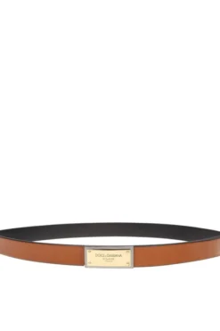Dolce & Gabbana Logo-Plaque Buckle Belt - Brown