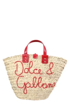 Dolce & Gabbana Kendra Logo Embroidered Tote Bag - Beige