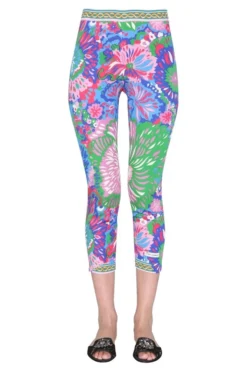 ( New Season ) Dolce & Gabbana 60s Printed Charmeuse Leggings - Multi