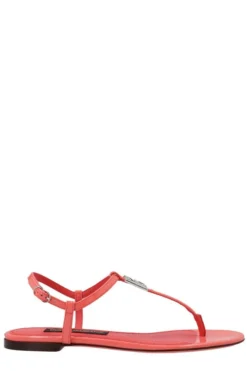 ( New Season ) Dolce & Gabbana DG Thong Sandals - Orange