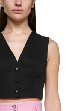 ( New Season ) Dolce & Gabbana Buttoned Crop Vest - Black -Cheap Vestureo Store 1d4906a3f3a939d66df6252a30b233ea
