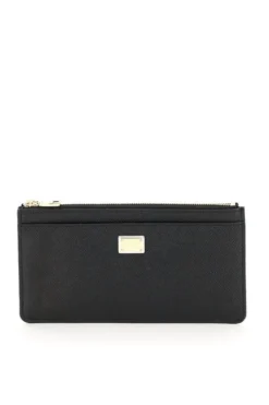 Dolce & Gabbana Logo Plaque Zipped Cardholder - Black