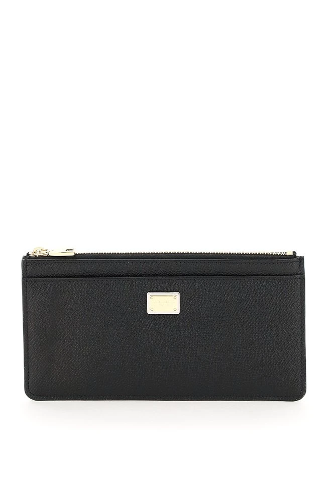 Dolce & Gabbana Logo Plaque Zipped Cardholder - Black 1 Dolce & Gabbana Logo Plaque Zipped Cardholder - Black