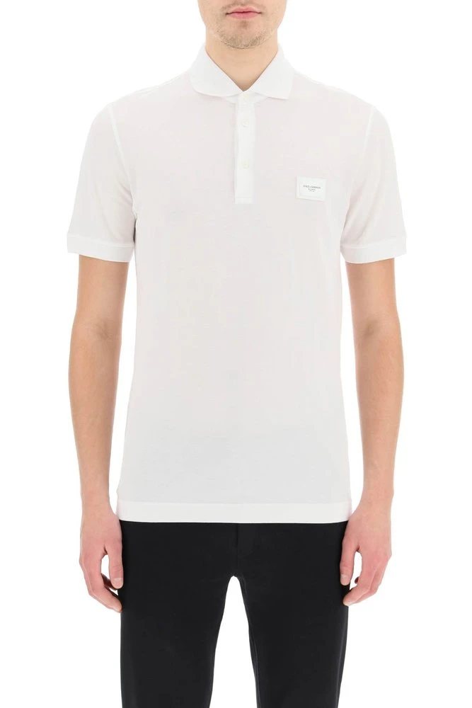 ( New Season ) Dolce & Gabbana Logo Patch Polo Shirt - White 3 ( New Season ) Dolce & Gabbana Logo Patch Polo Shirt - White - Image 3