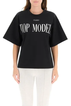 Dolce & Gabbana Top Model Printed T-Shirt - Black -Cheap Vestureo Store 1fca45247ff70edc341c6db574594117