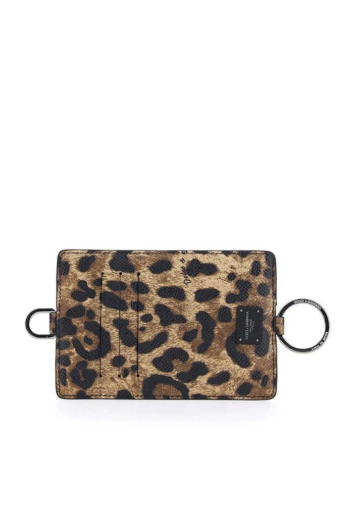 Dolce & Gabbana Leopard Print Strapped Cardholder - Multi 1 Dolce & Gabbana Leopard Print Strapped Cardholder - Multi