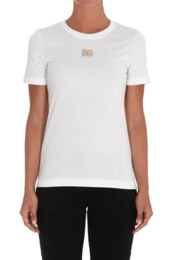 Dolce & Gabbana DG Crystal Embellished T-Shirt - White -Cheap Vestureo Store 20be2a22c5a369c399cd2c92ff112b87