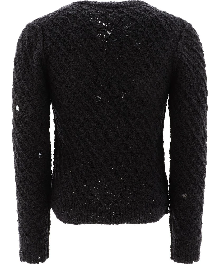 Dolce & Gabbana Distressed Knit Jumper - Black 2 Dolce & Gabbana Distressed Knit Jumper - Black - Image 2