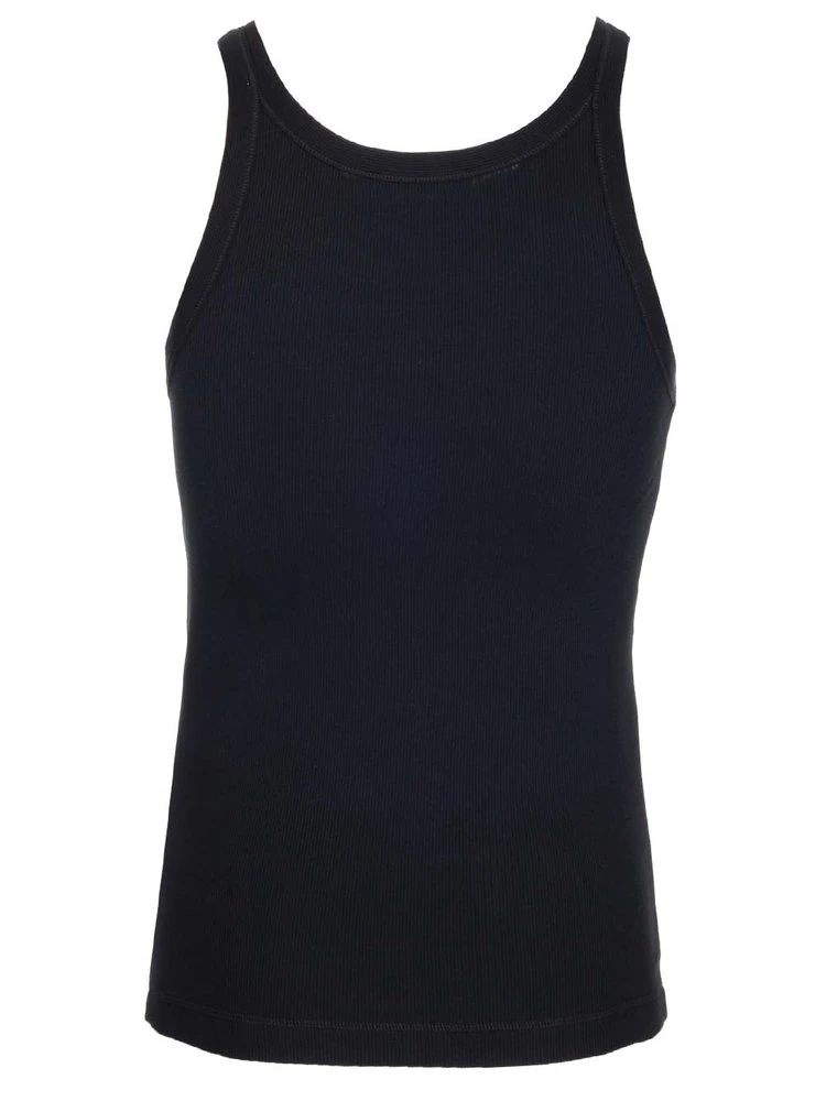 ( New Season ) Dolce & Gabbana Logo Plaque Ribbed Tank Top - Black 2 ( New Season ) Dolce & Gabbana Logo Plaque Ribbed Tank Top - Black - Image 2