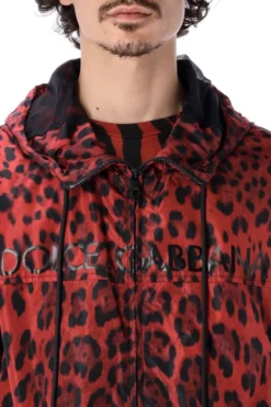 ( New Season ) Dolce & Gabbana Leopard Printed Hooded Jacket - Red -Cheap Vestureo Store 214efb244b37efdf639ebba2d69301fd